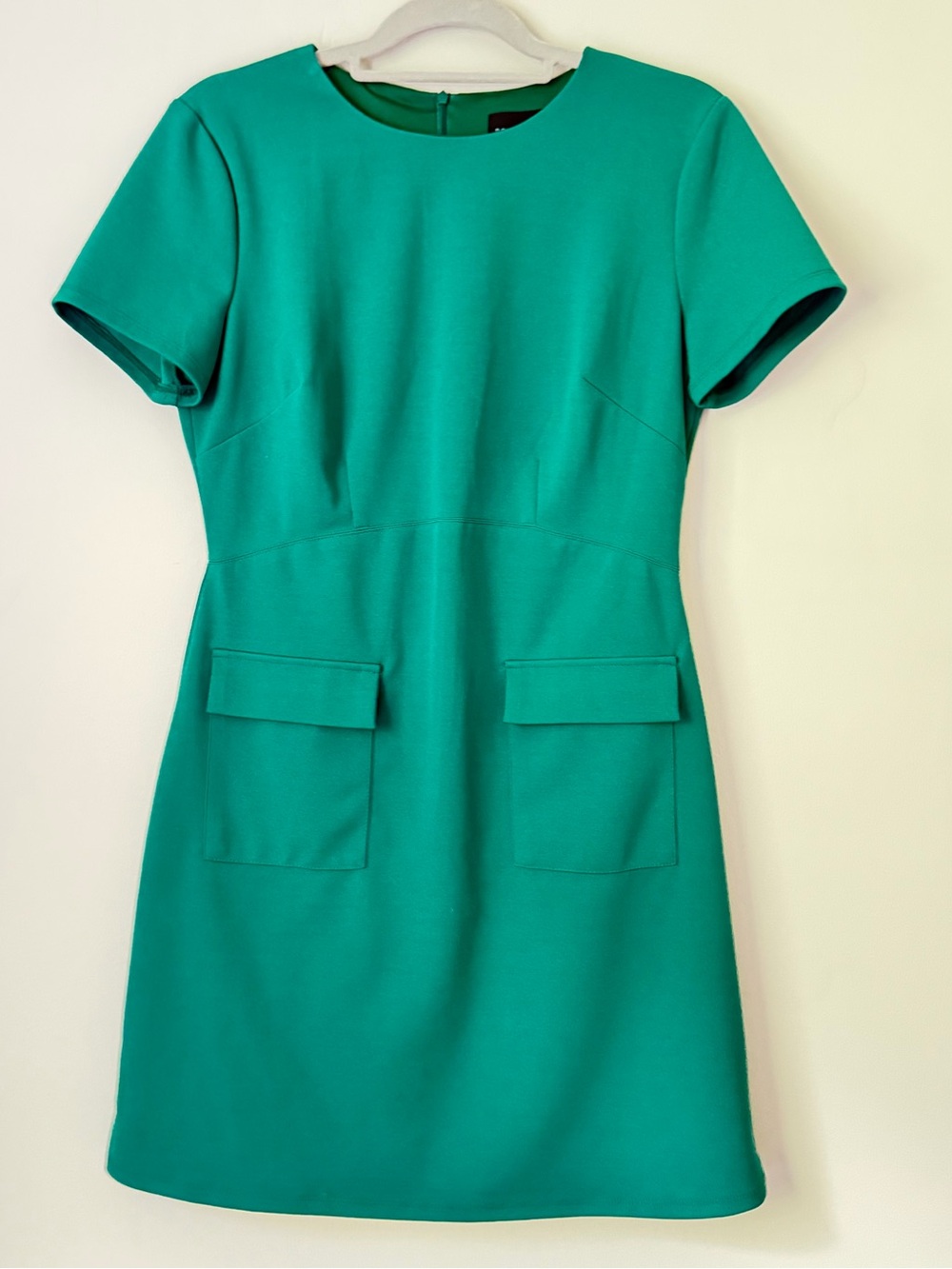 Donna Morgan Green Short-Sleeve Pocket Dress